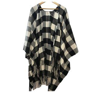 III State Women's Plaid Poncho One Size